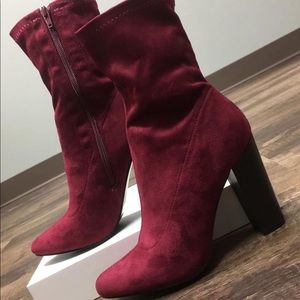 Burgundy booties